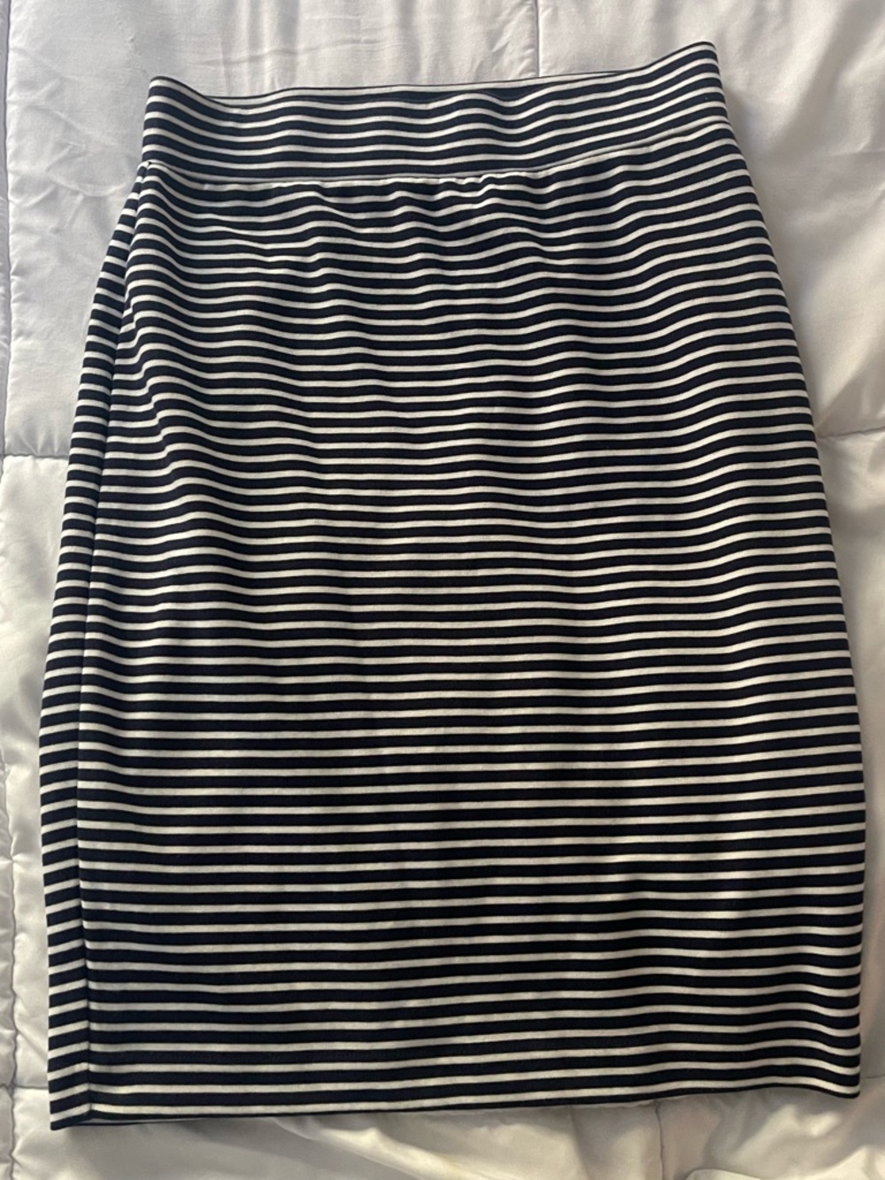 Joules Navy White Striped Skirt Size 8 Knee Length Classic Nautical British